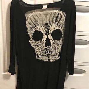 Halloween Skeleton Peekaboo Crochet Top